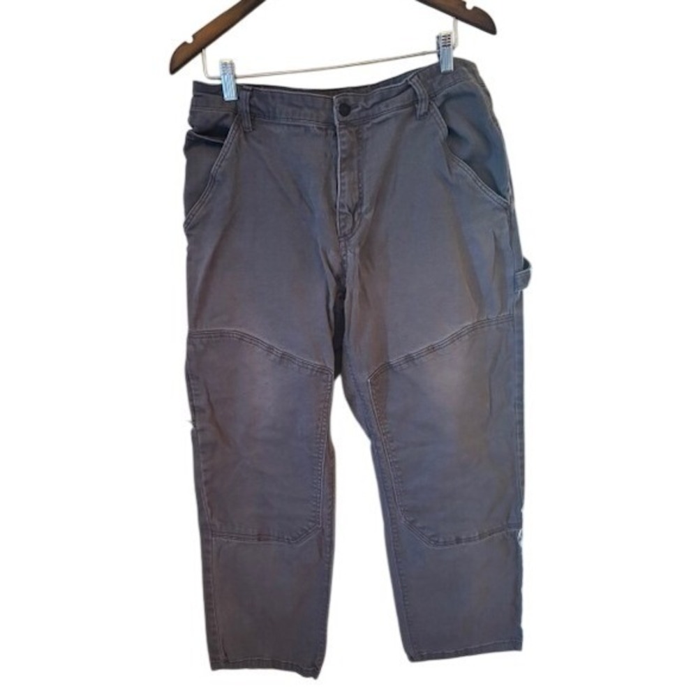 Caterpillar Men's Gray Double Knee Work Pants Hammer Loop Utility Trousers 38x30